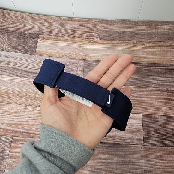 Nike Dri-FIT PACELINE Ace Visor M/L Blue White Swoosh Adjustable Performance Hat - Picture 3 of 9